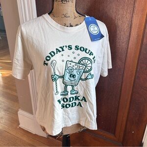 Life Is Good Cream Tee with Green Graphic